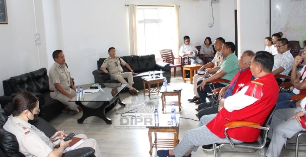 Commissioner of Police, Kevithuto Sophie interacting with public leaders of the three districts-Dimapur, Chümoukedima and Niuland on June 9 at the CP Conference Hall, Dimapur. (DIPR Photo)